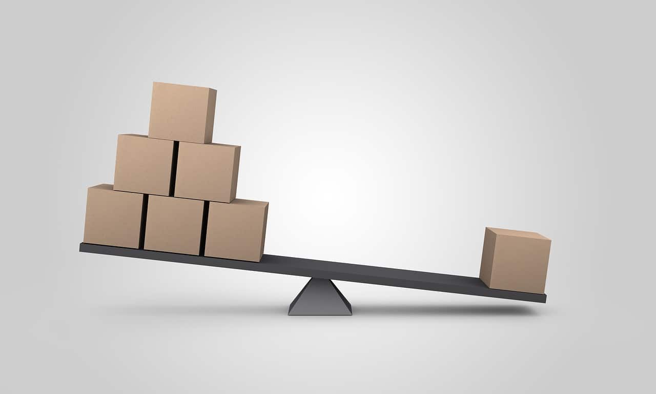 Image showing an unbalanced scale. Pinciples of the equality act 2010