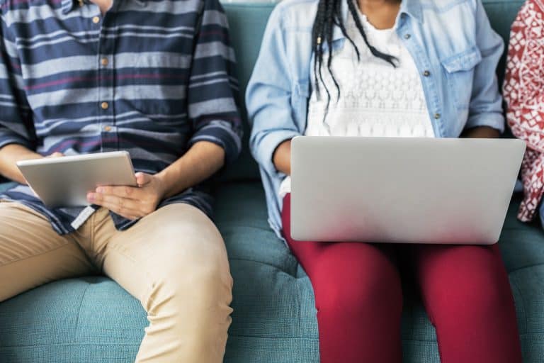 Two candidates using google for jobs to search and apply for roles via google