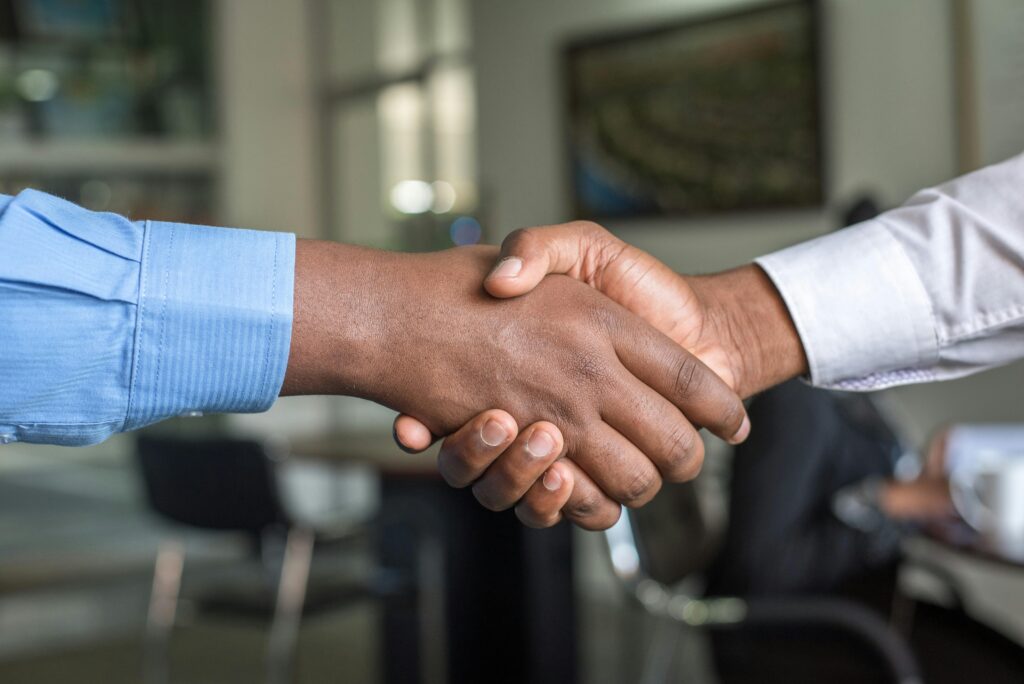 Successful succession planning - a handshake following a promotion