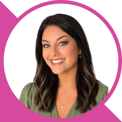 Amy-Waygood-Headshot- Pink Arrow Down Left Shape